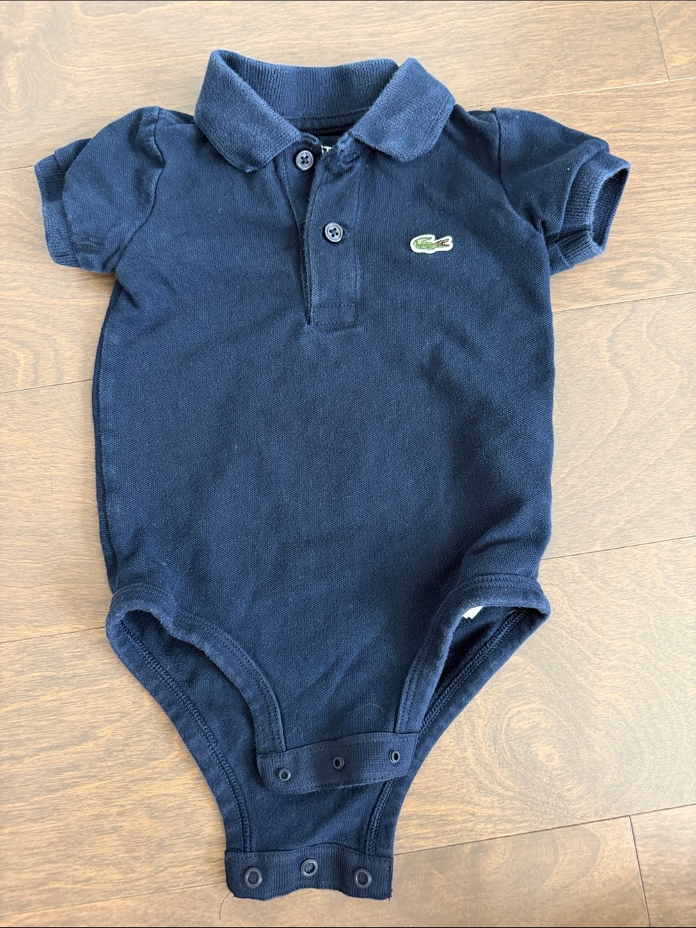Lacoste Navy Polo-Style Baby One-Piece Bodysuit